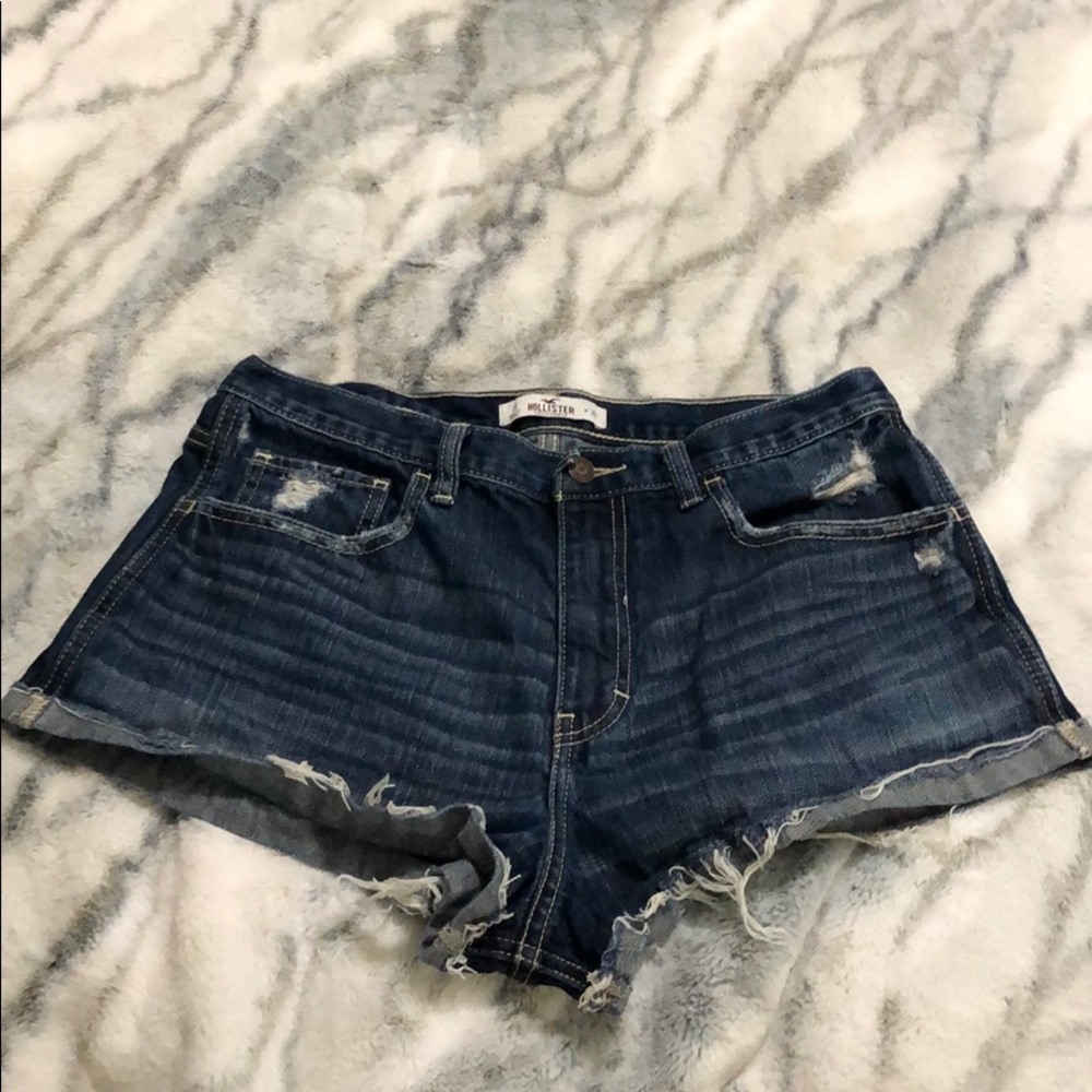 Hollister distresses high waist denim shorts